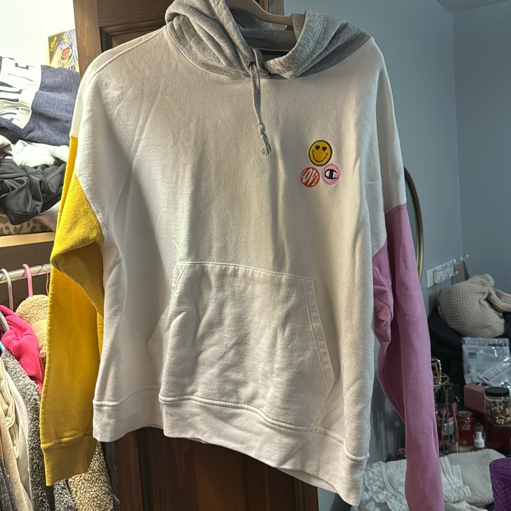 champion patchwork hoodie